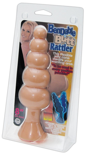 NMC Bendable Butt Rattler - Анальная пробка ёлочка, 20х2-4.5 см (телесный)