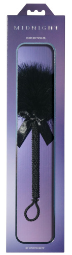 Sportsheets Midnight Feather Tickler - Метелочка-щекоталка декорированная шнуром и бантиком