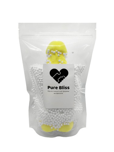 Pure Bliss - Мыло в форме члена XL на присоске, 21х8 см (жёлтый)