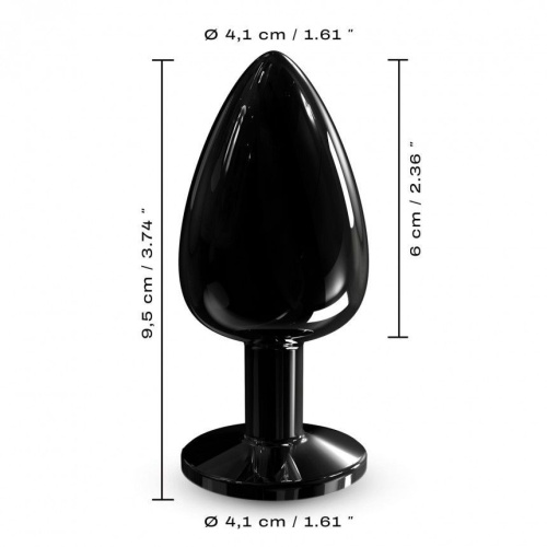 Dorcel - Diamond Plug - Металлическая анальная пробка с украшением в виде кристалла (чёрная) L