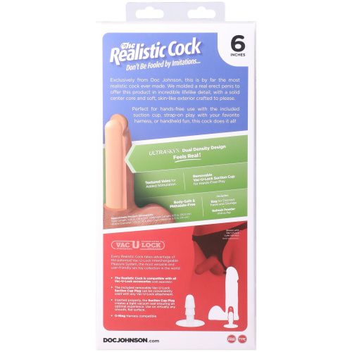 Фаллоимитатор Doc Johnson The Realistic Cock ULTRASKYN 6 Inch, 17,3 см
