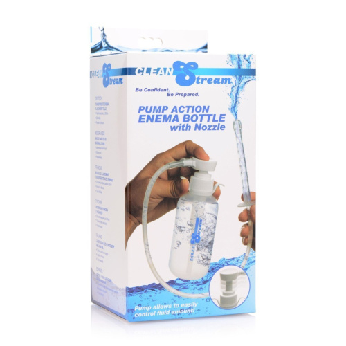 CS Pump Action Enema Bottle with Nozzle - Анальный душ (прозрачный)