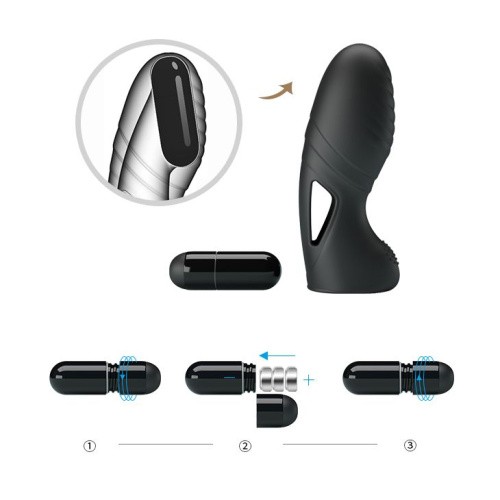 Pretty Love Alan Finger Vibrator Black - Насадка на палець, 10х3 см (чорний) - купити в Києві, Україні