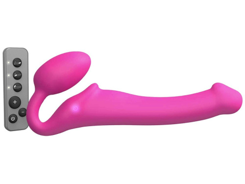Безремневой страпон с вибрацией Strap-On-Me Vibrating Fuchsia M