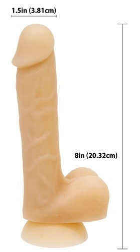 Addiction David 8" Bendable Silicone Dong - Реалистичный силиконовый фаллоимитатор на присоске, 15.2х3.8 см