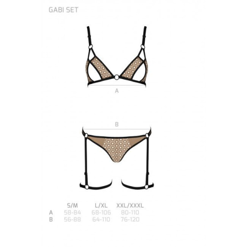 Passion - GABI SET - Сексуальный комплект белья, L/XL (бежевый)