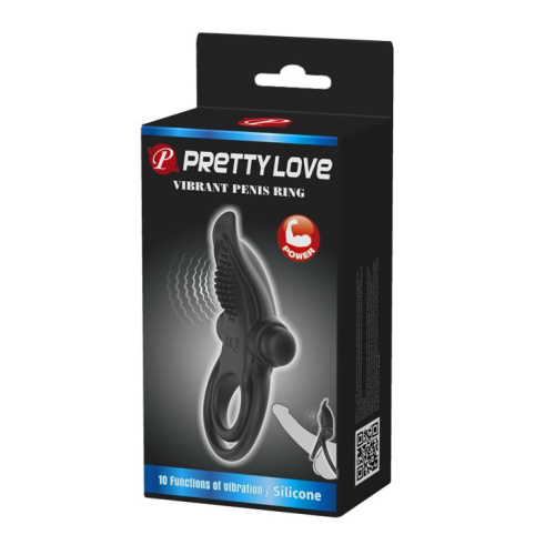 Pretty Love Vibro Penis Ring Black – Эрекционное кольцо, 11,3х5,6 см (черный)