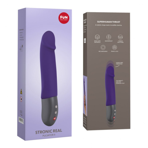 Fun Factory Stronic Real - гладкий пульсатор, 14х3.6 см (фиолетовый)