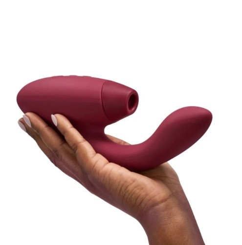 Womanizer Duo 2 + Лубрикант 50 мл - Вібратор із вакуумним стимулятором, 20.3х3.5 см (бордовий) - купити в Києві, Україні