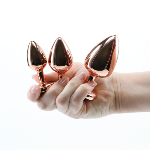 Набор анальных пробок NS Novelties Rear Assets - Trainer Kit - Rose Gold