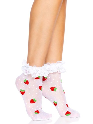 Leg Avenue Strawberry - Акуратні шкарпетки, OS (білий) - купити в Києві, Україні