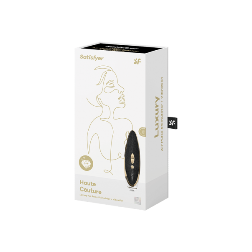 Люксовий вакуумний стимулятор клітора Satisfyer Luxury Haute Couture, 19.3х5.4 см (чорний) - купити в Києві, Україні