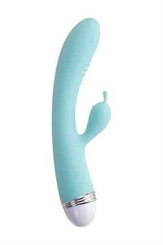 Toyfa Flovetta Iris - Нежный вибратор с клиторальным стимулятором, 22х3.4 см (мятный)