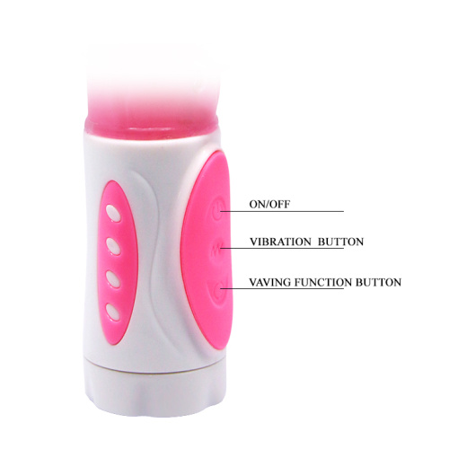 LyBaile - Pretty Bunny Vibrator - Triple Pleasure - Анально-вагинальный вибратор с клиторальным отростком, 22.3х3.2 см (розовый)