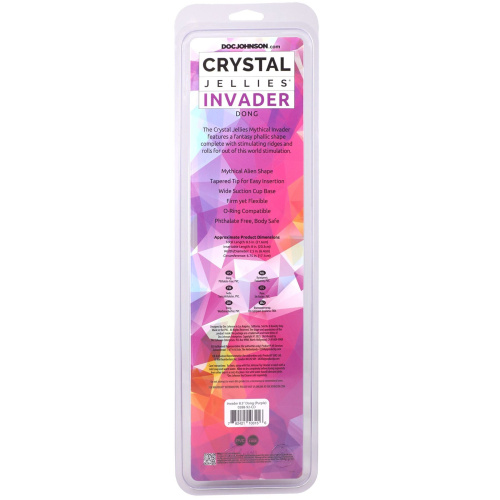 Фэнтезийный фаллоимитатор Doc Johnson Crystal Jellies Invader 8.5 Inch, 21,6 см