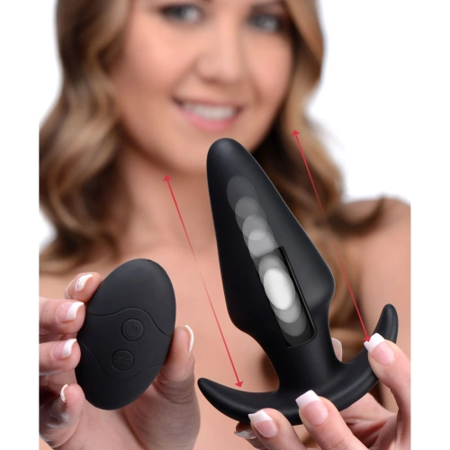 Kinetic Thumping 7X Large Anal Plug - Анальна пробка з поштовховими рухами, 13.3х4,8 см (чорний) - купити в Києві, Україні