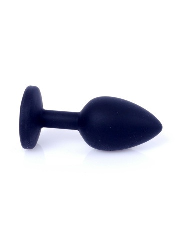Анальная пробка с кристаллом Jewellery Silicone Black Plug S