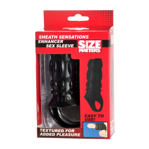 Size Matters Enhancer Sex Sleeve - Открытая насадка на пенис, 11,4 см (черный)