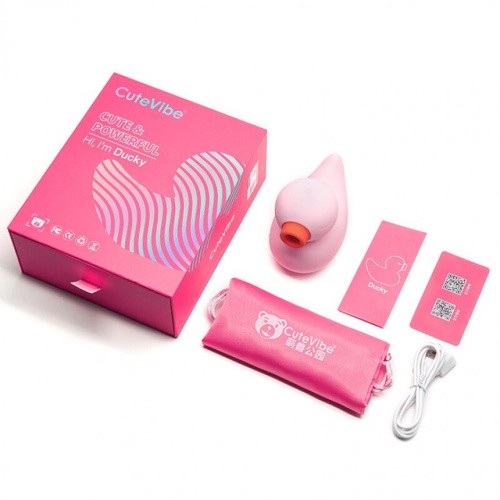 Cute Vibe Ducky - Вакуумний вібратор для клітора, 9.8х1.2 см (рожевий) - купити в Києві, Україні