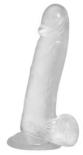 Прозрачный фаллоимитатор на присоске Addiction Crystal 8", 20,3 см + вибропуля в подарок