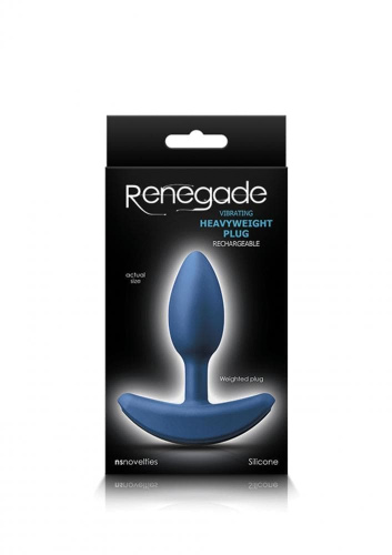 NSNovelties Renegade Heavyweight Plug - мощная утяжеленная анальная пробка, 8х3,3 см (S, синий)