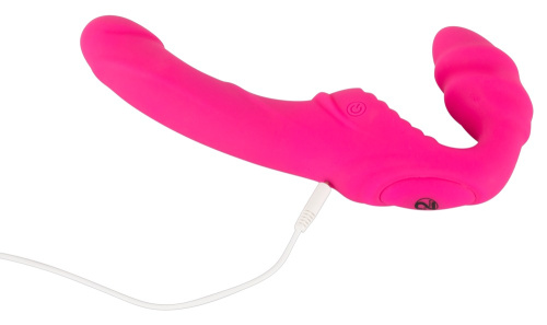 Vibrating Strapless Strap-On Pink - Безремневой страпон с вибрацией, 12х3.1 см