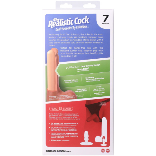 Фаллоимитатор Doc Johnson The Realistic Cock ULTRASKYN 7 Inch with Balls, 17,8 см