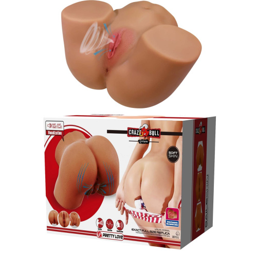 Мастурбатор торс с вибрацией и звуком Crazy Bull Gretana
