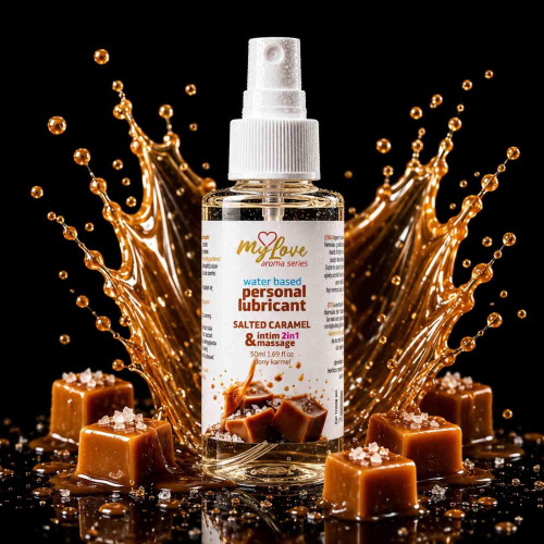 2в1 лубрикант и массажный гель - MyLove Aroma Series Intim&Massage Salted Caramel, 50 мл
