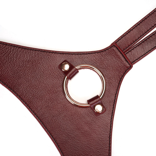 Шкіряні трусики для страпона Liebe Seele Wine Red Strap on Harness, універсальний розмір - купити в Україні | Секс шоп SEX-SHOP.ua