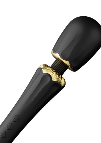 Zalo Kyro Wand мощный перезаряжаемый вибромассажер с 2 насадками, 29.1х5.35 см (чёрный)