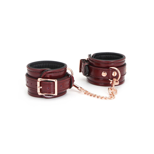 Кожаные наручники Liebe Seele Wine Red Wrist Cuffs