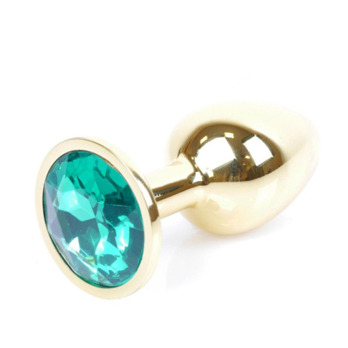 Анальная пробка с кристаллом B-Series Jewellery Gold Plug Green