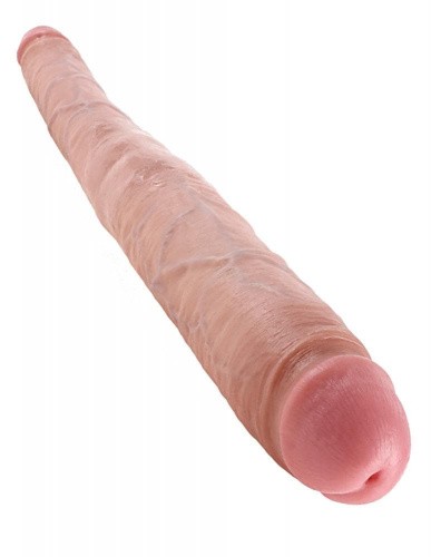 Двухсторонний фаллоимитатор King Cock 16 Tapered Double Dildo, 40,6х4,3 см (коричневый)
