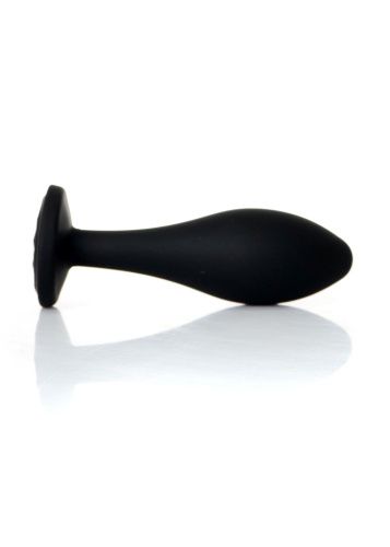 Анальная пробка с камнем B-Series Jewellery Silicone Black Plug, L