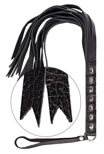 sLash S&M Fancy Leather Floger - небольшой кожаный флогер,  40 см (чёрный)