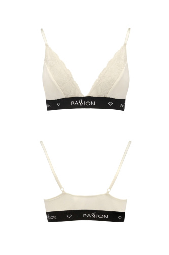 Passion PS001 TOP - Эластичный топ с кружевом, XL (бежевый)