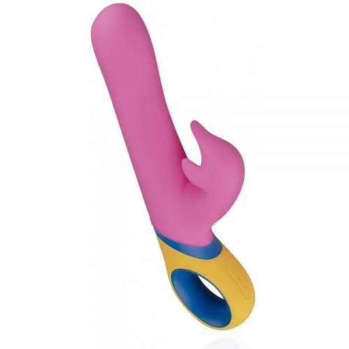 PMV20 Copy Dolphin Vibrator - вибратор кролик с ротацией, 11.5х3.6 см (разноцветный)