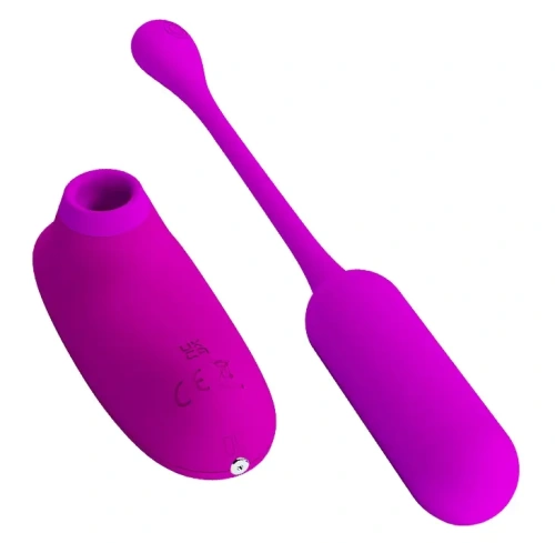 Pretty Love - Curupira Multifunctional Sucker Purple - Вакуумний стимулятор + віброяйце (фіолетовий) - купити в Києві, Україні