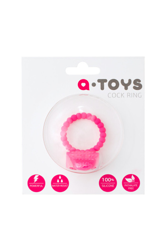 Toyfa A-Toys - Эрекционное кольцо с вибрацией, 3.5 см (розовый)