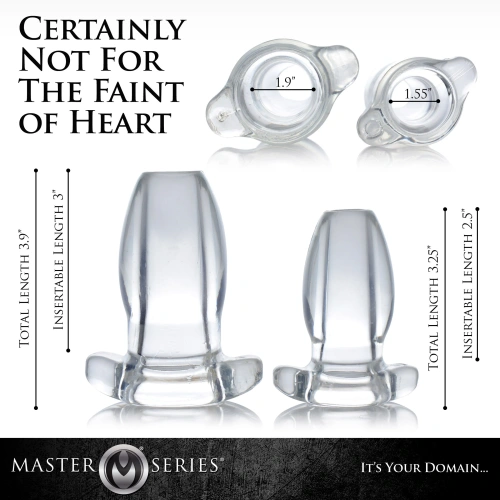 Master Series Clear Hollow Anal Plug - Полая анальная пробка-тоннель, 9,9 см (прозрачный)