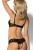 Kinga Foxy SET-131 - Комплект бюстгальтер с открытой грудью и трусики, (чёрный