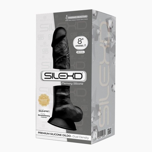 SilexD Vetus Model 1 size 8in - Фалоімітатор двошаровий, 21.5х4.2 см., (чорний) - купити в Києві, Україні