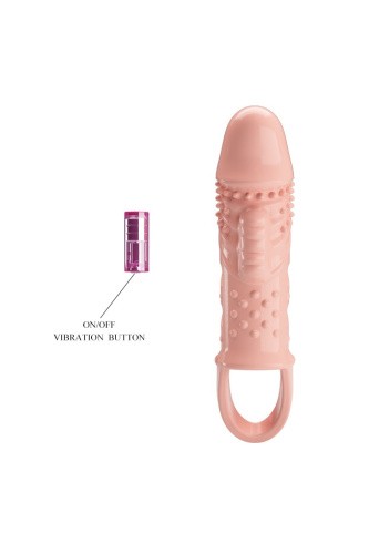 Pretty Love Cecelia Vibrating Penis Sleeve Flesh - Насадка на пенис, 18,5 см (телесный)