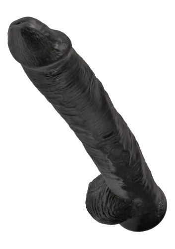 King Cock 14Inch With Balls - Реалистичный фаллос, (черный) , 37,5х6см