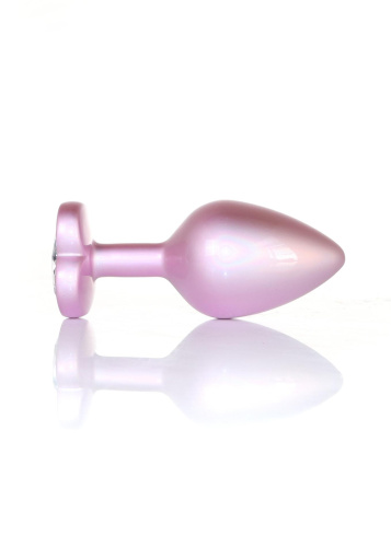 Анальная пробка с камнем B-Series Jewellery Pearl Pink Heart Plug, M