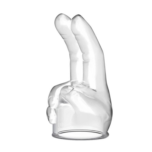 LyBaile - Power Head Double Finger Wang Massager Head Transparent - Насадка для вибромассажера, 11.8х3.8 см