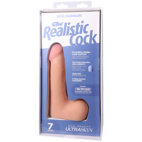 Фаллоимитатор Doc Johnson The Realistic Cock ULTRASKYN 7 Inch with Balls, 17,8 см