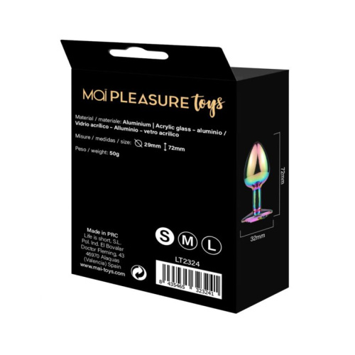 MAI Attraction Toys №72 Rainbow - Металлическая анальная пробка, 7.2х3.2 см