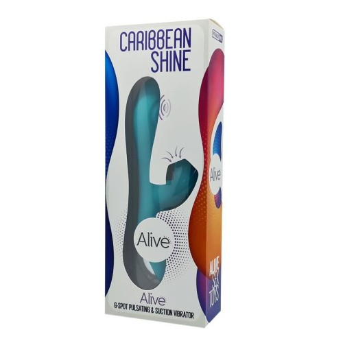 Alive Caribbean Shine Blue - Вибратор-кролик, 11х3.9 см (бирюзовый)